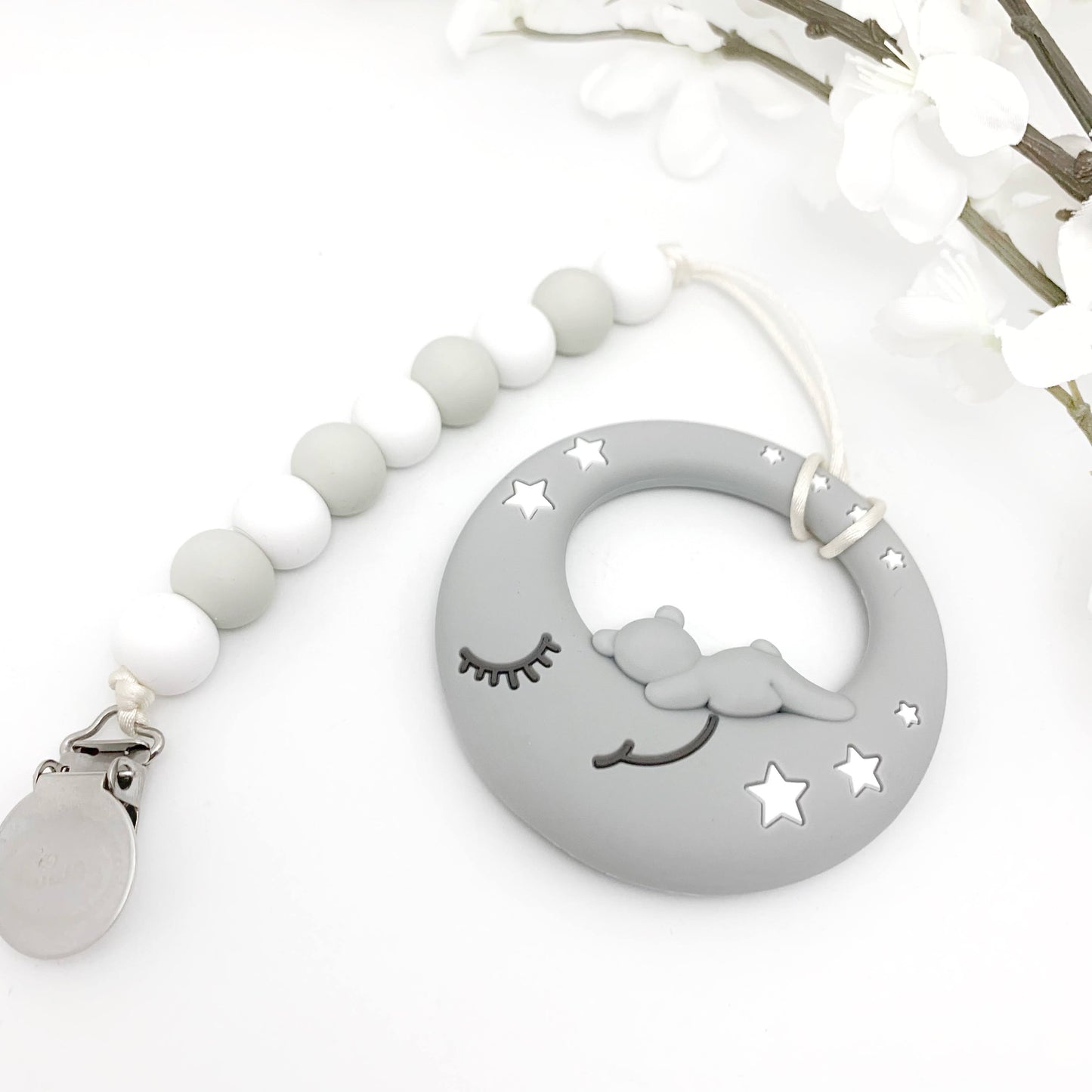 Moon and Stars Teething Toy || Clip on Teether