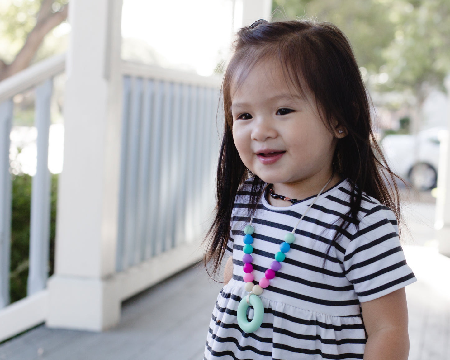 Rainbow Ring Silicone Necklace for Kids - Gummy Chic Chewable Jewelry