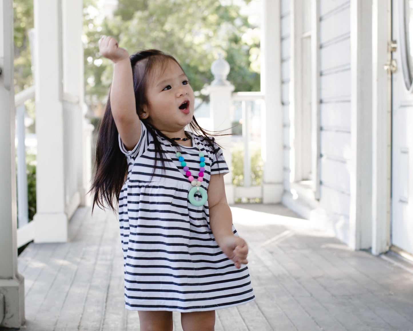 Rainbow Ring Silicone Necklace for Kids - Gummy Chic Chewable Jewelry