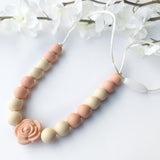 muted colored rose sensory necklace