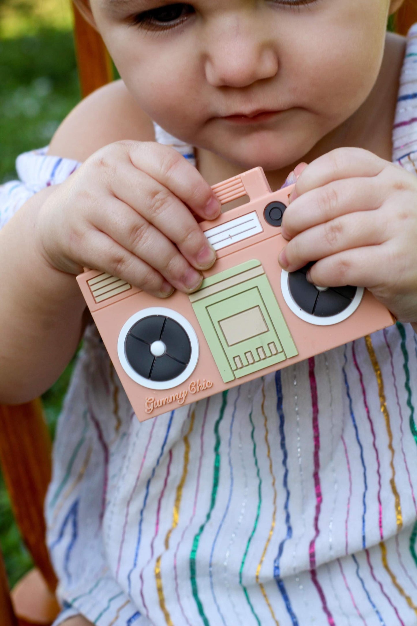 Boom Box Teether || Silicone Clip on Teether