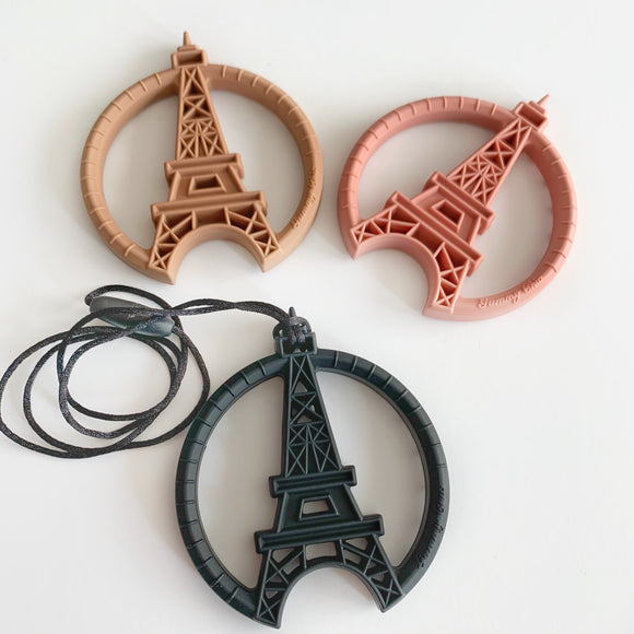 Paris tower teether, Eiffel Tower silicone necklace