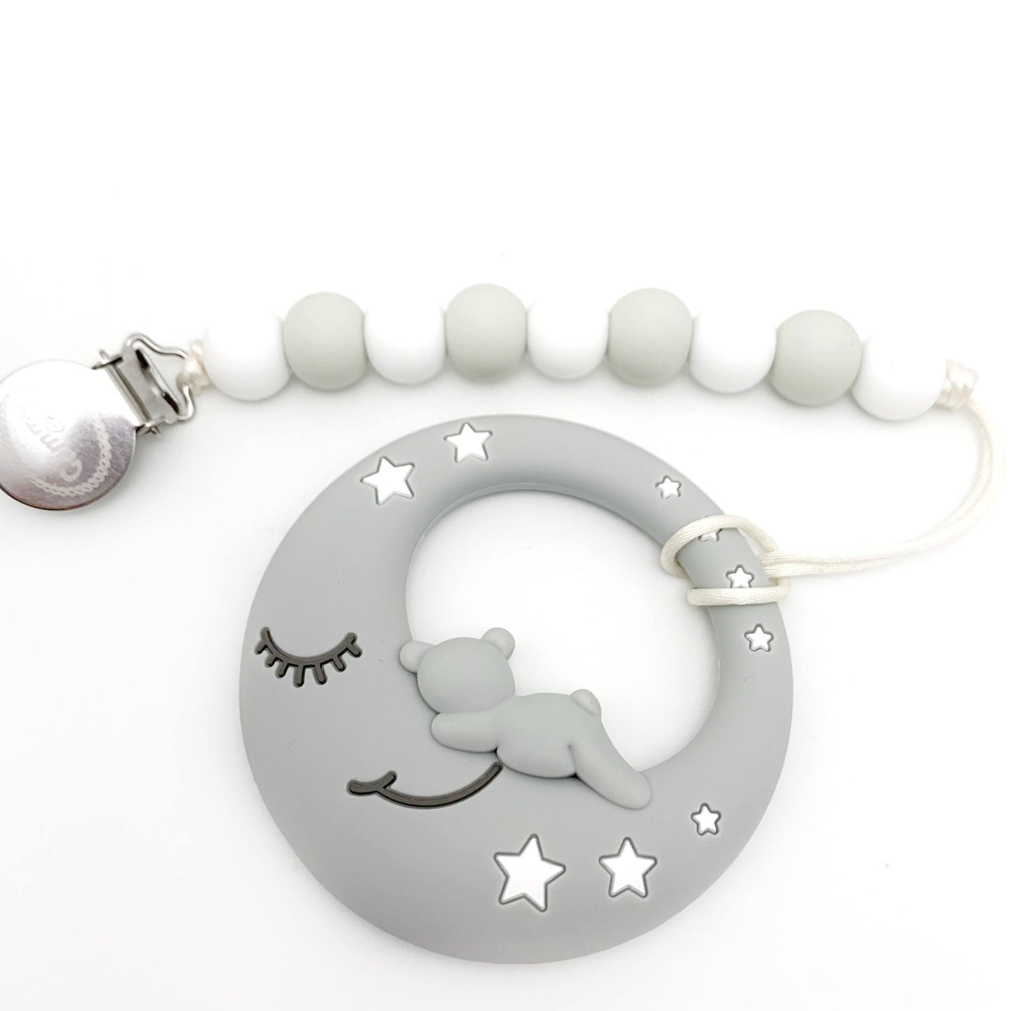 Moon and Stars Teething Toy, Clip on Teether