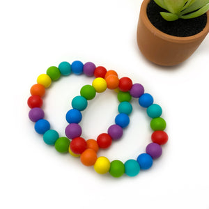 RAINBOW BEADED BRACELETS, SILICONE JEWELRY GIRLS