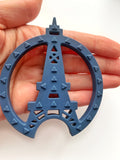 back  texture of blue Eiffel Tower sensory chew pendant