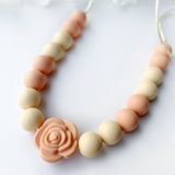 beige silicone chew beads